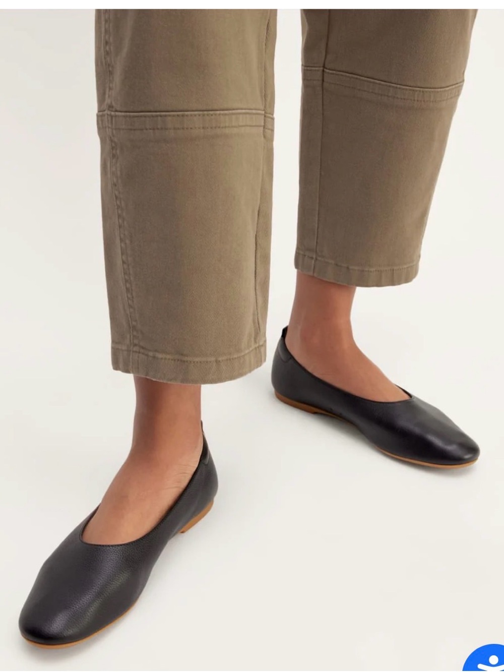 Everlane Classic Black Leather Women's Ballet Flats